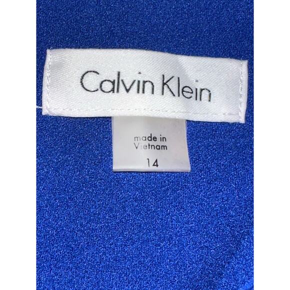 Calvin Klein Women’s Dres Starburst Sleeveless Sheath Dress Royal Blue 14 Party - Picture 4 of 11